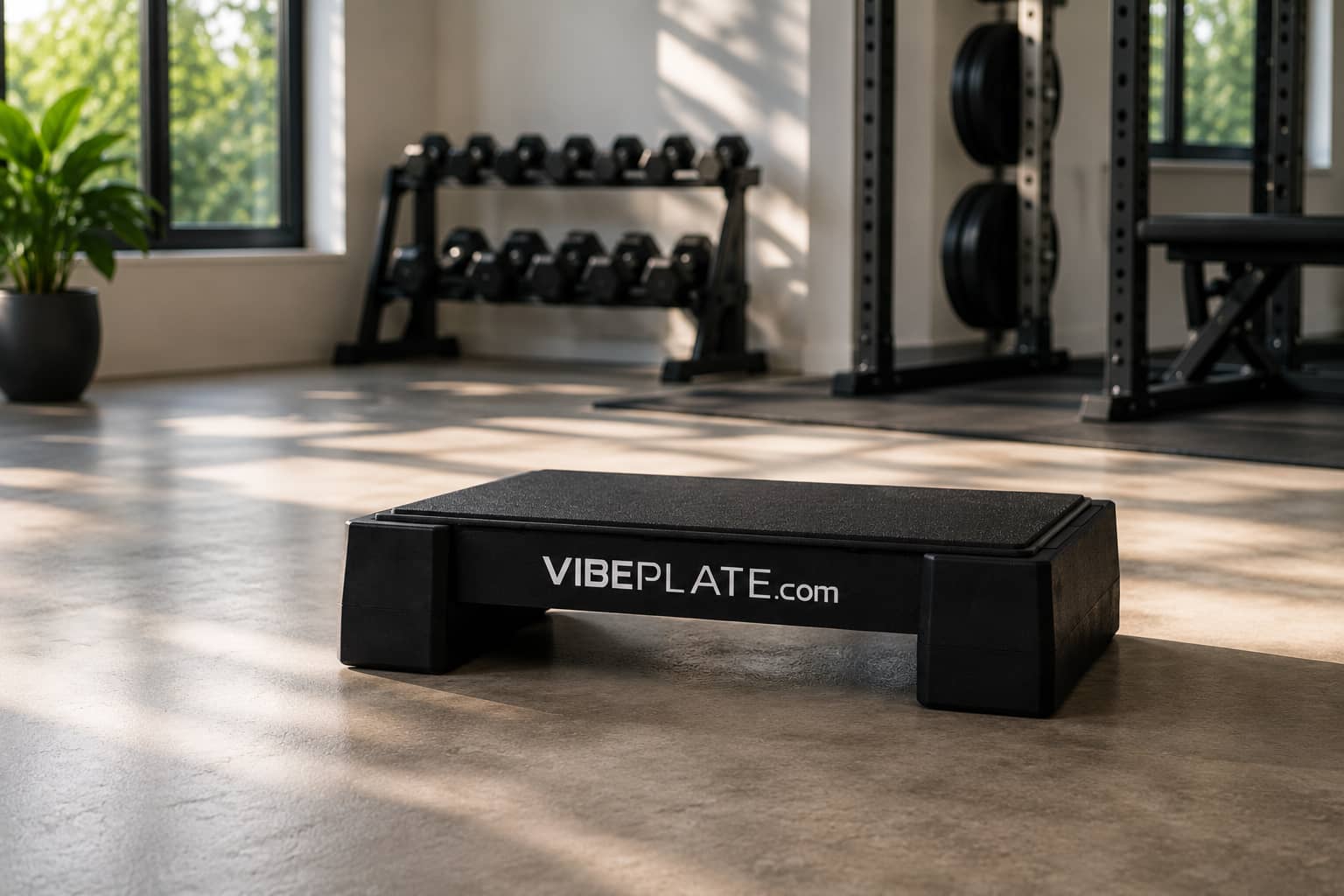 VibePlate 2424 VibePlate 2424 in a modern home gym