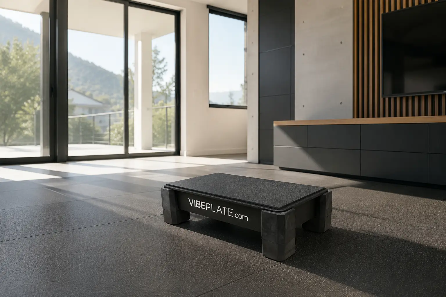 VibePlate Rev VibePlate Rev in a spacious home gym