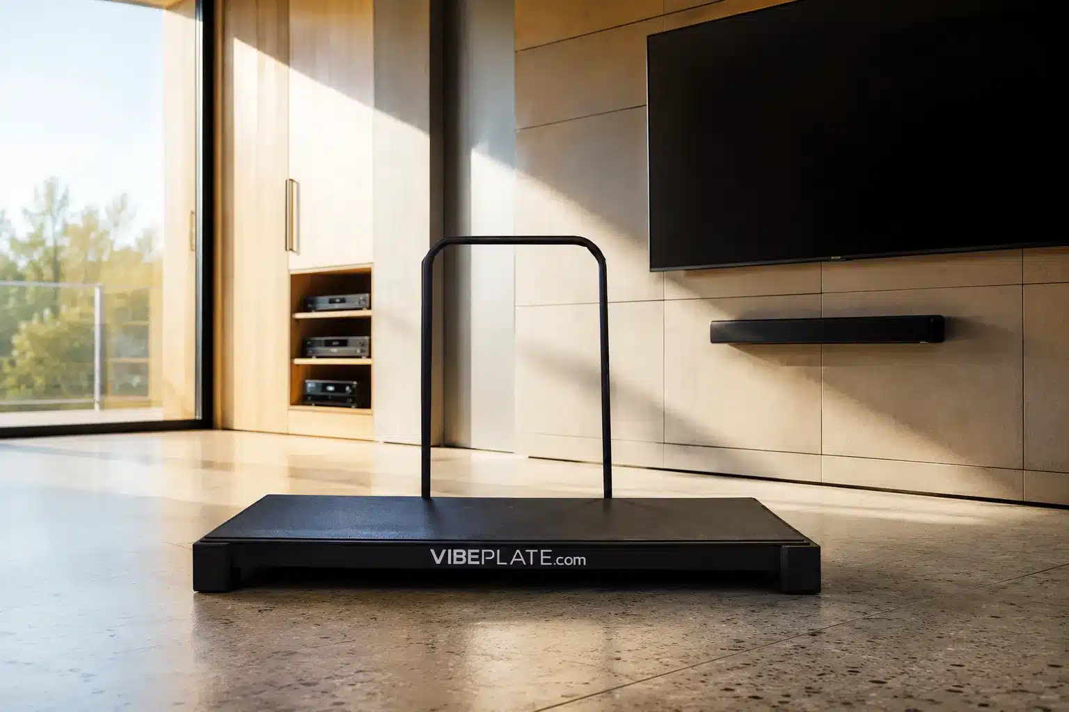 VibePlate XL VibePlate XL in a spacious, modern home gym