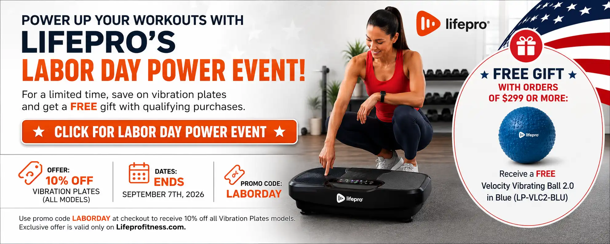 Labor Day 2026 Lifepro Fitness Labor Day 2026 Banner