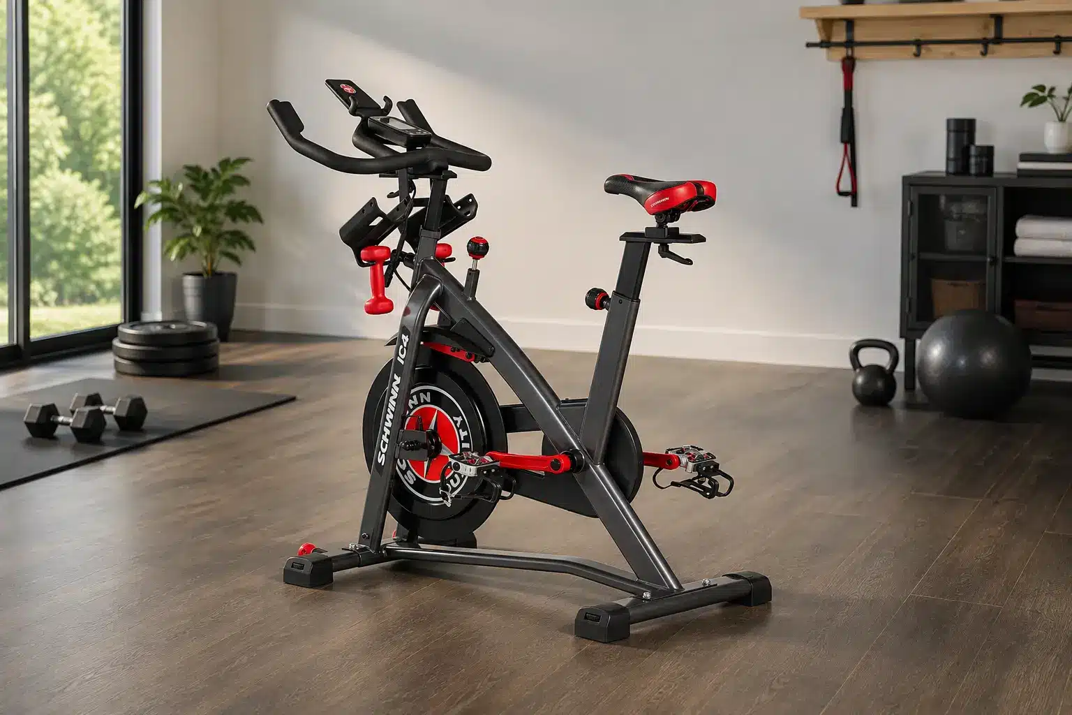 Schwinn Exercise bike Schwinn Exercise bike in a home gym