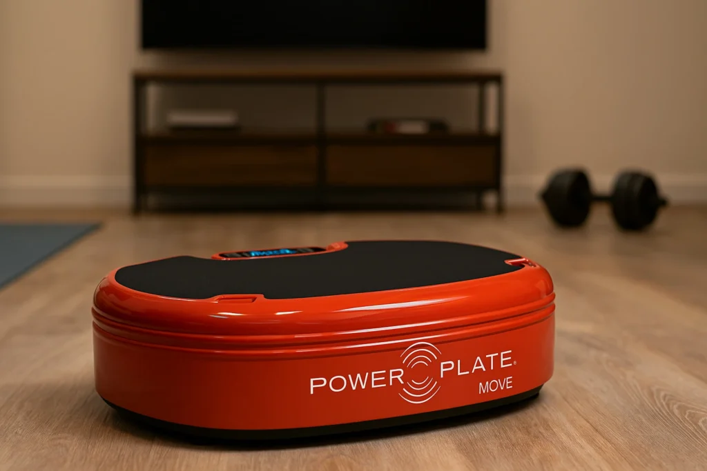 Power Plate Move Vibration Plate on the gym floor