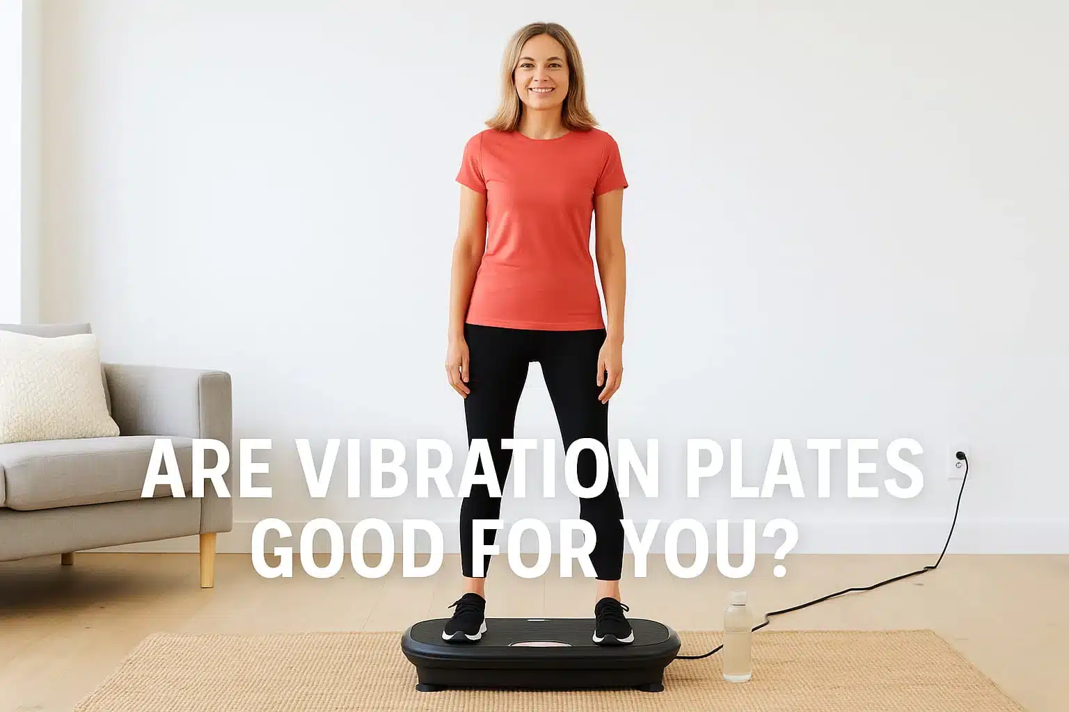 Are Vibration Plates Good for You featured image of a woman on a vibration platform