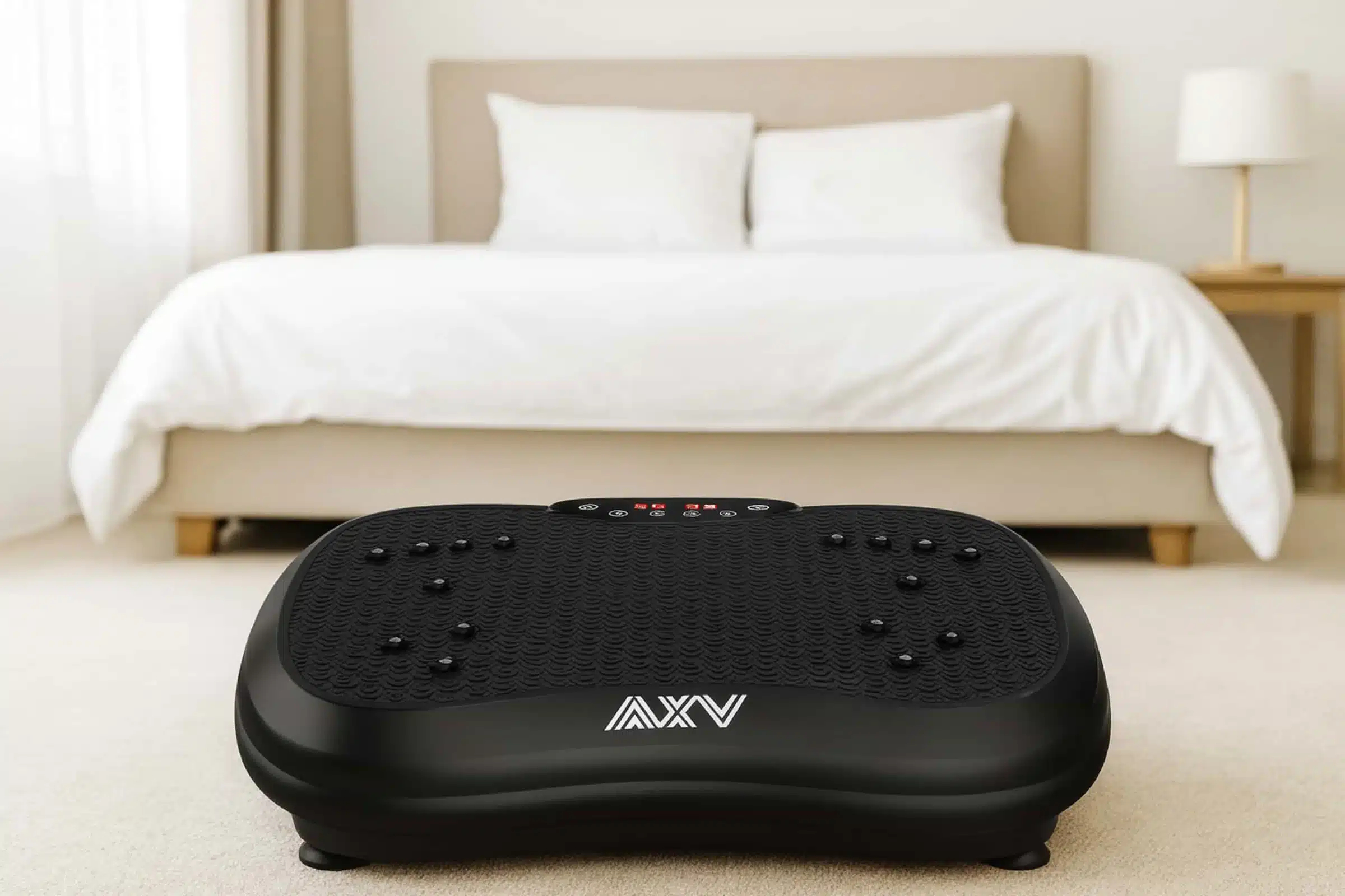 AXV Vibration Plate in a bedroom